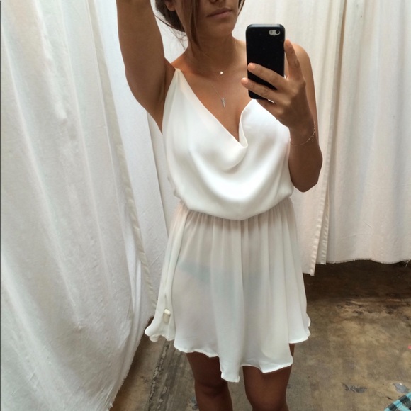 white silk backless dress